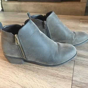 Grey low heel Booties